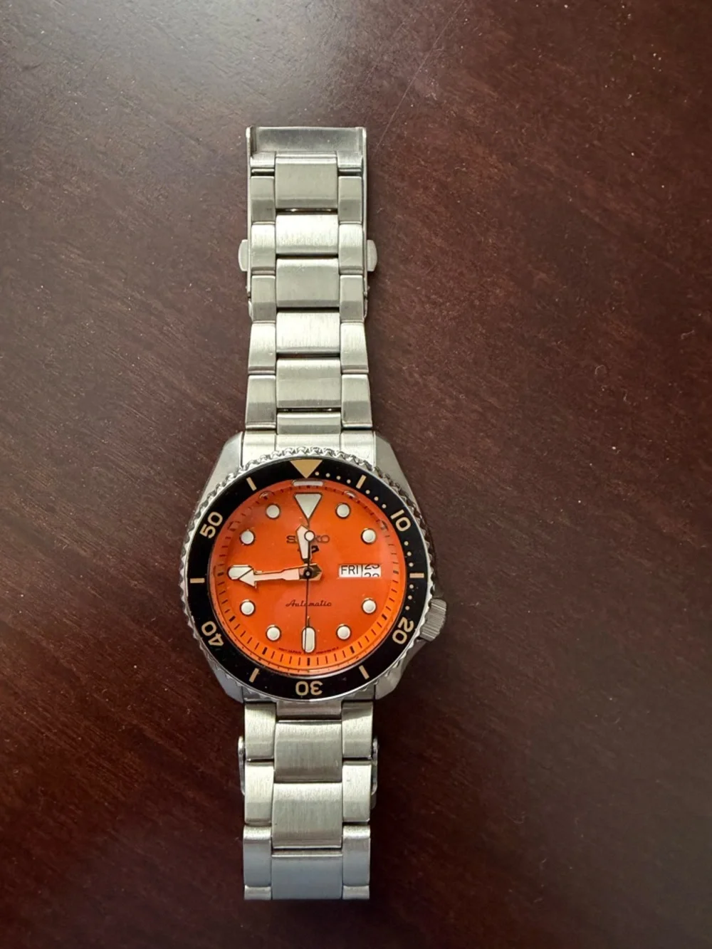 Men's Seiko 5 Watch Orange